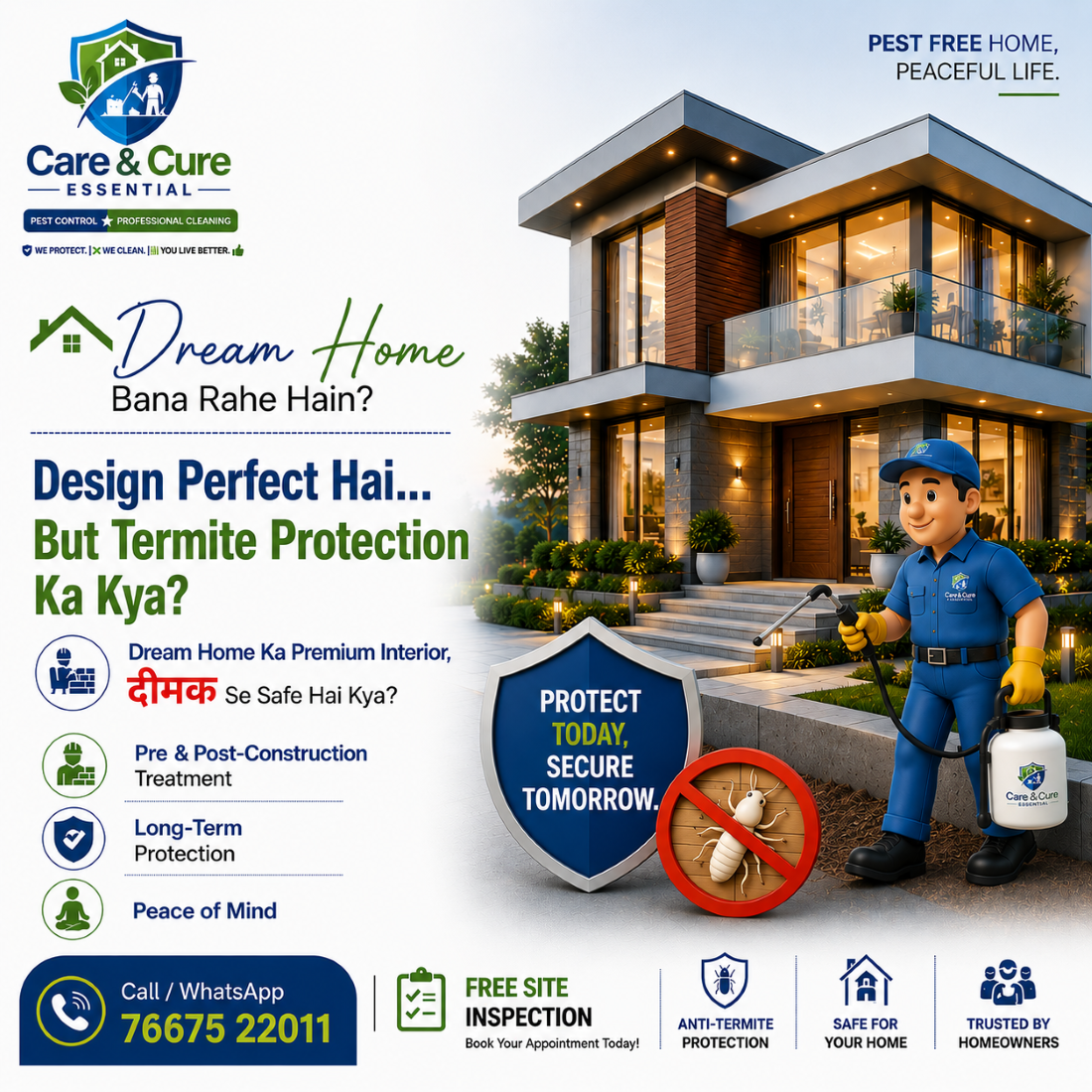 Safe pest control treatment with protective equipment in Jharkhand
